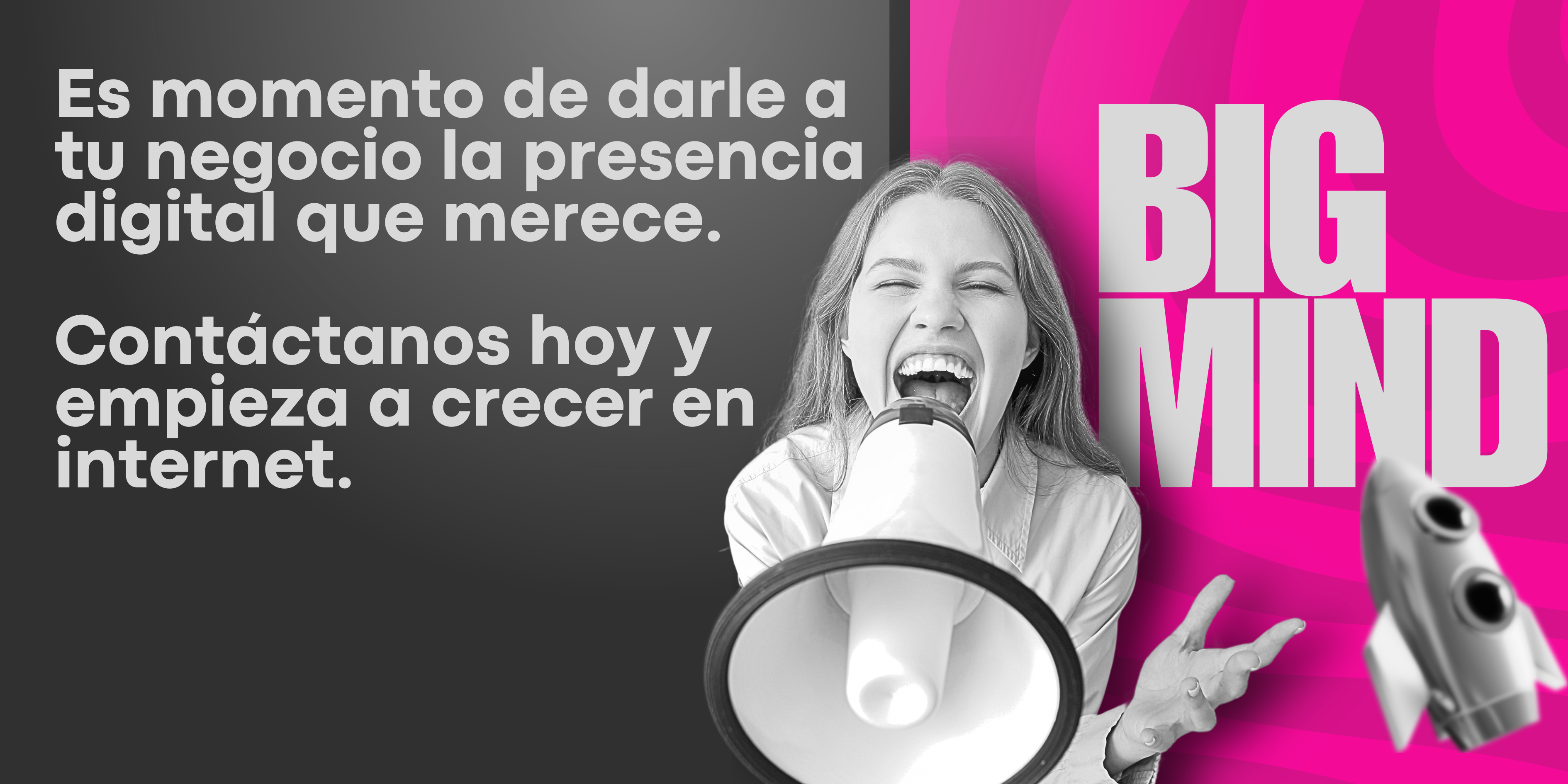 Banner Agencia De Marketing Digital Y Publicidad Moderno Negro Y Fucsia